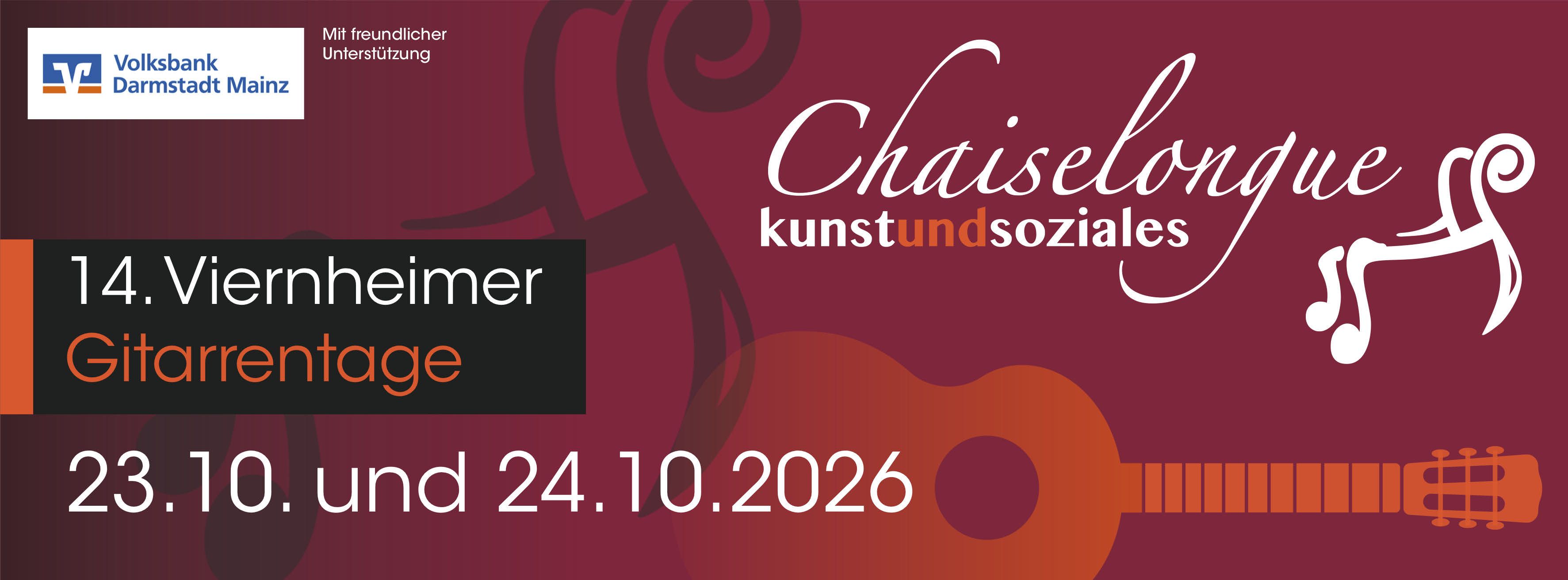 14. Viernheimer Gitarrentage 2026 / 23.10 und 24.10.26
